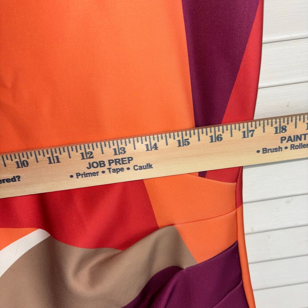 Donna Karan size 12 color block pencil dress orange multicolored Pre-Loved - Picture 13 of 14